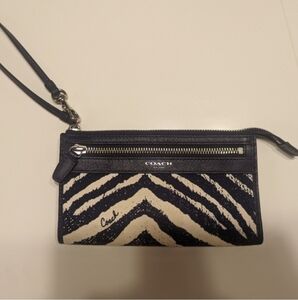 *Coach purple zebra wristlet